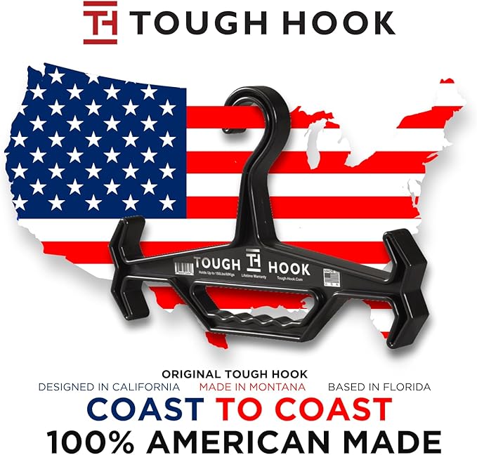 Tough Hook Original Heavy Duty Hangers – The Superhero of Hangers USA-Made, Anti-Slip ABS Resin Tactical Hanger for Police Gear, Scuba Gear & Dive BCD – DuraResin 200-lb Cap Wetsuit Hanger, 8 Foliage