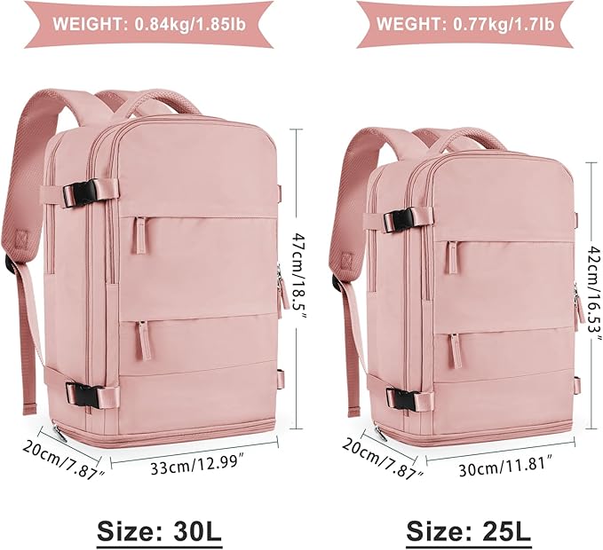 coowoz Large Travel Backpack For Women Men,Carry On Backpack Flight Approved,Hiking Backpack Waterproof Outdoor Sports Rucksack Casual Daypack Fit 15.6 Inch Laptop Shoes Compartment