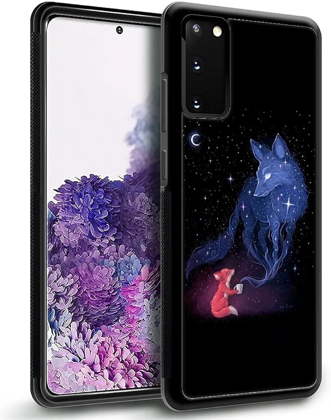 for Samsung Galaxy S20 Plus Case, Galaxy Fox Wolf Pattern Graphic Design Girl Boy Soft Silicone Hard Acrylic Shock Protection for Samsung Galaxy S20 Plus