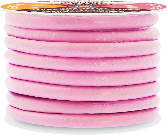 Mandala Crafts Round Genuine Pink Leather Cord for Jewelry Making – 5mm Cowhide Leather Rope String Lace for Kumihimo – 4.4 Yards Cowhide Craft Cording Spool