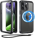 Beeasy for iPhone 15 Pro Waterproof Case with Magsafe, IP68 Underwater Military Grade, Phone Case with Shockproof, Dustproof, Rugged 360 Full Body Protection Cover with Built-in Screen Protector