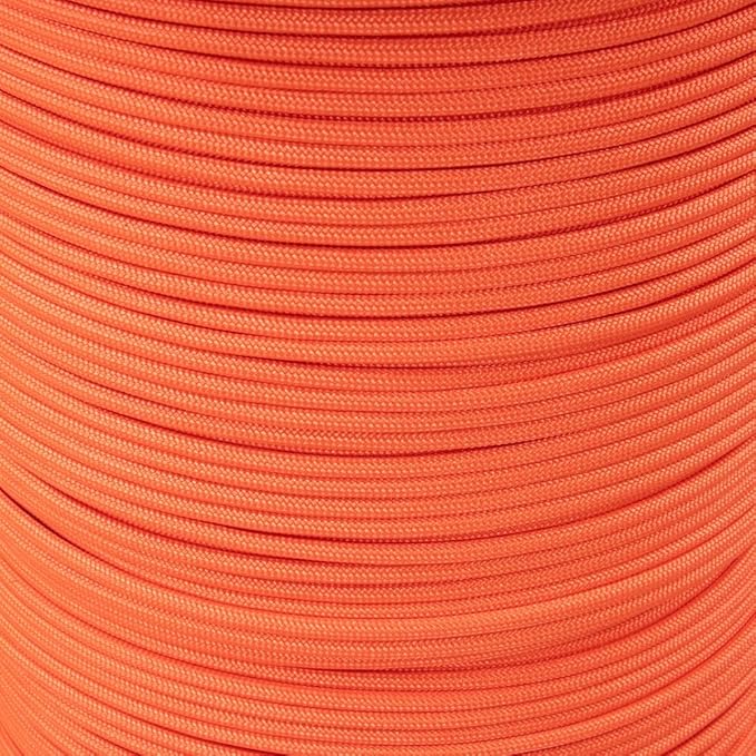 Paracord Planet Solid Color 550lb Paracord – 7 Strand Type III Nylon Cord for Indoor and Outdoor Tasks – Pumpkin (50 ft)