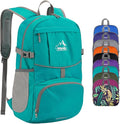 WATERFLY Hiking Packable Daypack Backpack: 25L Ultra Lightweight Day Pack for Woman Man - Small Compact Folding Back Pack for Outdoor Sport Cycling Camping Travel Trip - Turquoise