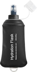 250ml Soft Flask Soft Water Bottle for Running, Hiking, Travelling, Cycling and Climbing, TPU Material, BPF-Free - Black