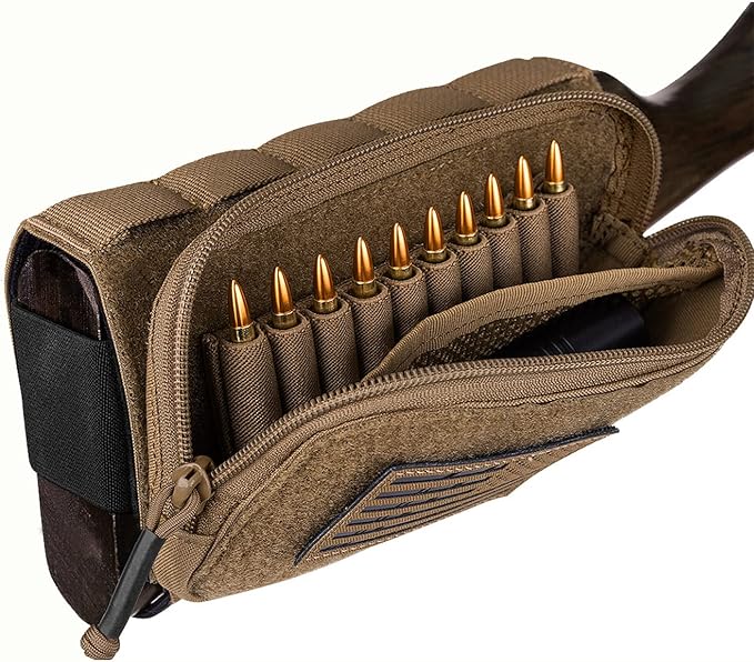 PETAC GEAR Tactical Buttstock Rifle Stock Pack/Adjustable Shell Holder Cheek Rest Pouch for Long Action …