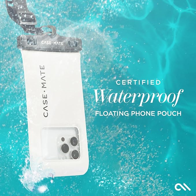 Case-Mate 2 Pack IP68 Waterproof Phone Pouch - Floating Waterproof Phone Case w/Crossbody Lanyard - Beach Cruise Ship Travel Essentials - Compatible w/All Devices, Touchscreen Friendly - Sand Dollar