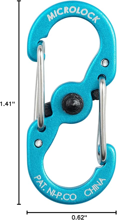 Nite Ize S-Biner MicroLock Aluminum, Locking Keychain Carabiner, 5 Pack, Assorted Colors