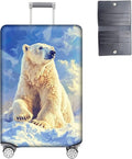 Luggage Cover Protector for 26-28 Inch Suitcases, TSA Approved Elastic Travel Suitcase Covers, Anti-Scratch Washable Luggage Sleeve for Carry On & Checked Bags, White Polar Bear