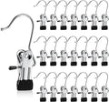 Hotop 36 Pieces Boot Hanger Clips for Closet, Laundry Hanging Hooks Heavy Duty Clips Boot Holder Portable Single Hooks Space Saving for Pants Jeans Clothes Hats Tall Towels (Silvery)