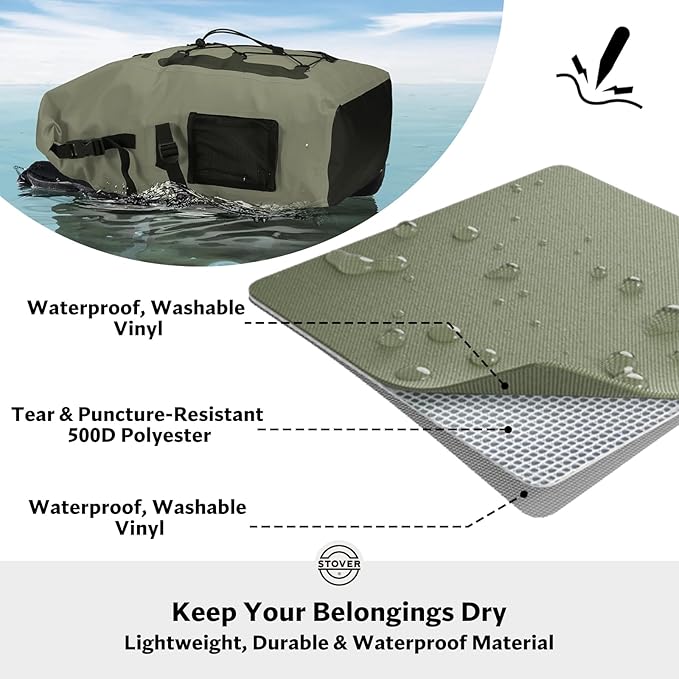 STOVER 5/10/25/30/40/55L Waterproof Dry Bag- Roll-Top Backpack w/Phone Case- Kayaking, Hiking, Camping, Boating- Men/Women