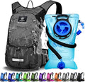 Mothybot Insulated Hydration Backpack Pack with 3L BPA Free Leak Proof Water Bladder, Large Storage Lightweight Hiking Daypack with Waist Pouches & Cooler Layer, for Running, Biking, Camping, Festival