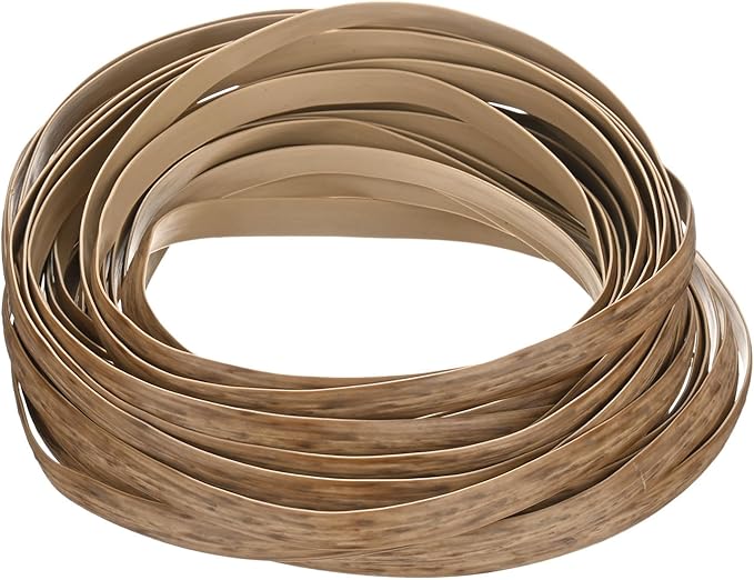 M METERXITY 1-Pack Wicker Repair Kit, 8mm x 33ft/10m Plastic Flat Rattan Replacement Supplies for Patio Furniture Repair/Basket Making/Chair Weaving, Synthetic Woven Rattan [Khaki]