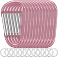 12PCS Carabiner Keychain Clip - 3" Aluminum Caribeener Key Clip,D Ring Shape Nonlocking Carabeaner Hook Buckle,Multi-Function Spring Snap Key Clips Tool for Home,Camping,Hiking,Traveling,Backpack