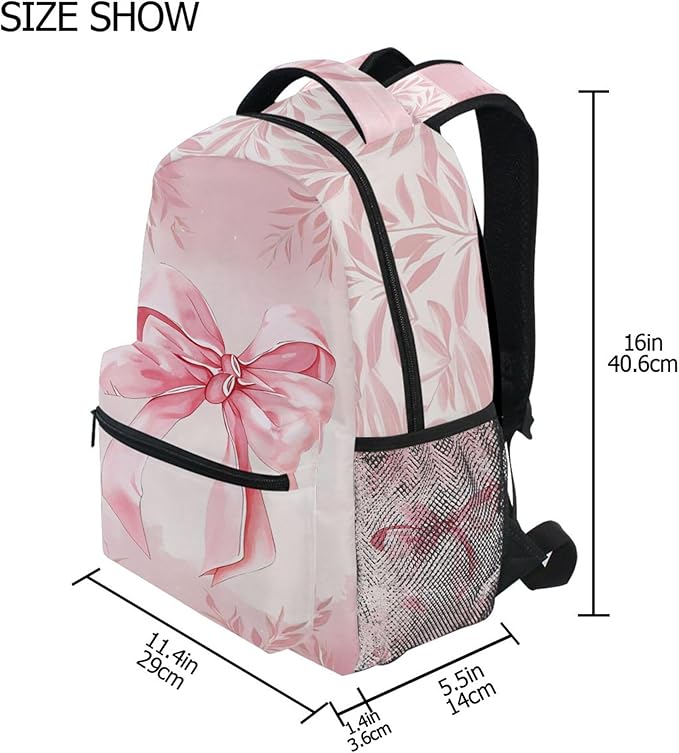 Wamika Pink Bow Girls Backpack Cowgirl Boots School Backpack Boy Kid Preschool Book Bag