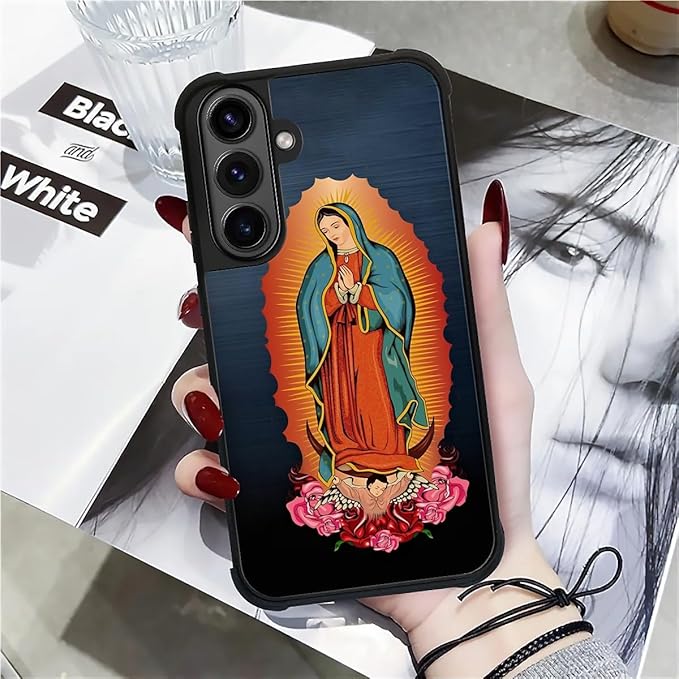 for Samsung Galaxy S26 Plus Case,Graphic Design for Girl Boy Soft Silicone Hard Acrylic Shock Protection Designed for Samsung Galaxy S26 Plus Red Virgen Guadalupe Pattern