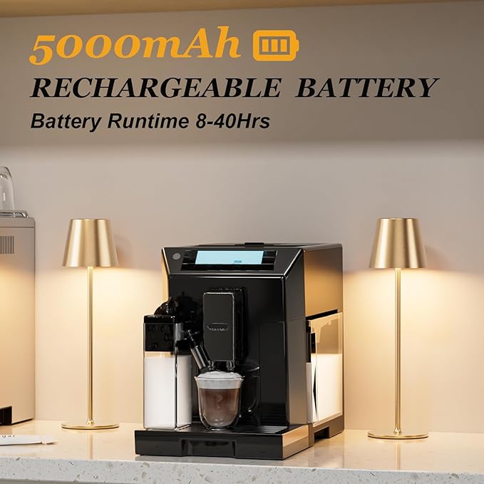 Kakanuo Cordless Table Lamp Rechargeable Gold - KK 4 Pack Battery Operated Lamp for Dining Table, 3 Color Stepless Dimming Wireless Lamp for Counter, Outdoor Patio, Touch Control