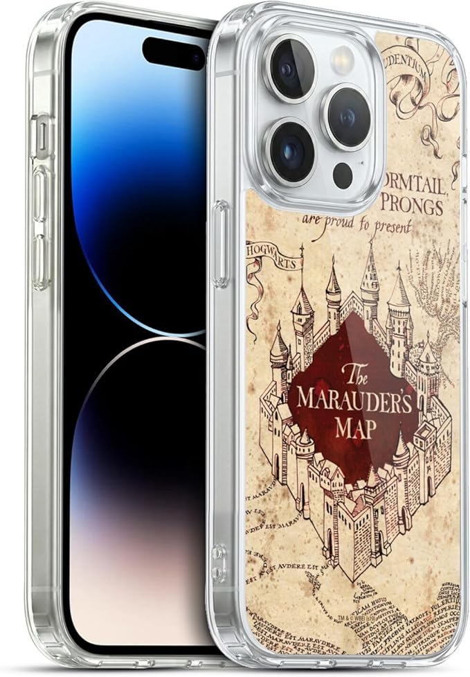 Head Case Designs Officially Licensed Harry Potter The Marauder's Map Prisoner of Azkaban II Soft Gel Case Compatible with Apple iPhone 13 Pro