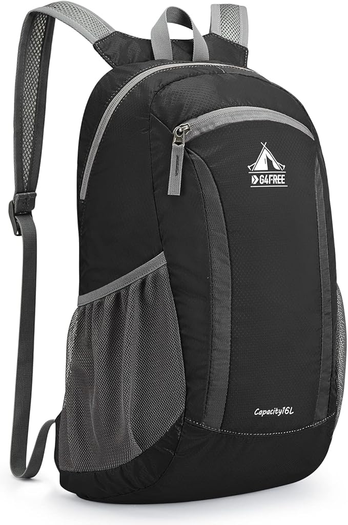 G4Free 16L Hiking Daypack, Lightweight Packable Small Backpack for Travel Camping Outdoor Men Women
