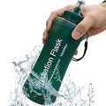 AXEN Collapsible Water Bottle with Filter System, Soft Hydration Flask for Trail Running, Camping, Hiking, Cycling, 700ml Slate Green