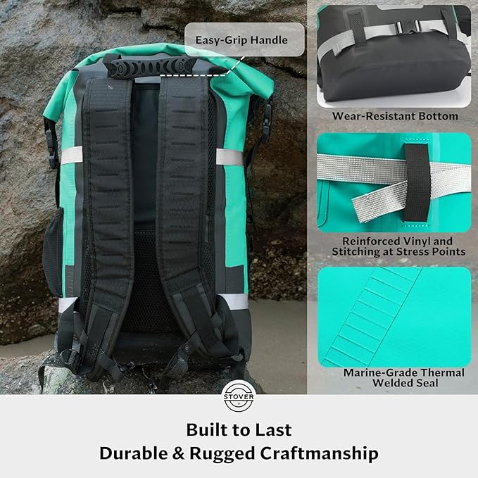 STOVER 5/10/25/30/40/55L Waterproof Dry Bag- Roll-Top Backpack w/Phone Case- Kayaking, Hiking, Camping, Boating- Men/Women