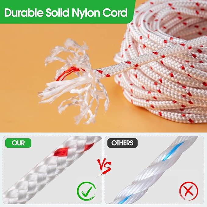 RayTour Replacement Recoil Starter Rope Pull Cord for Husqvarna STIHL Craftsman Chainsaw Lawn Mower Trimmer