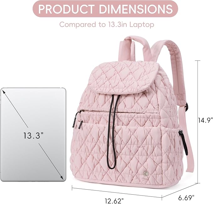 CLUCI Puffy Quilted Backpack Purse for Women, Casual Lightweight Daypack for Women Travel | Purse, Casual, Lightweight, Travel
