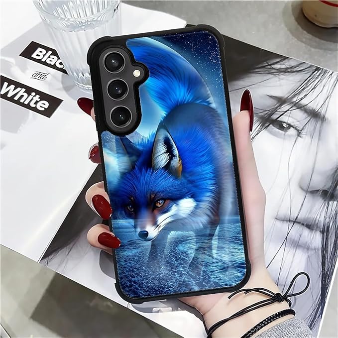 for Samsung Galaxy S23 FE Case, Snowy Mountain Fox Lake Pattern Graphic Design Girl Boy Soft Silicone Hard Acrylic Shock Protection for Samsung Galaxy S23 FE