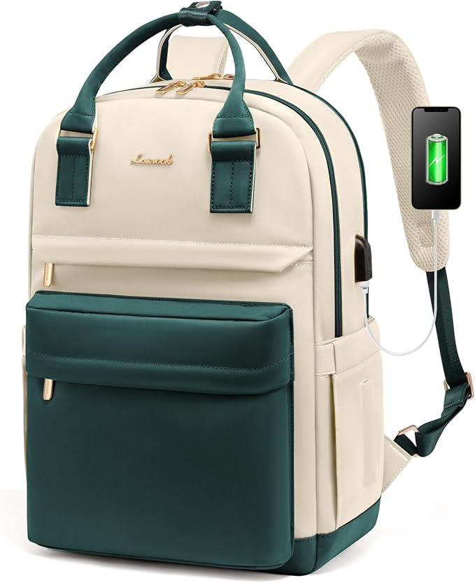 LOVEVOOK Laptop Backpack for Women 15.6 Inch Laptop Bag with USB Port, Fashion Waterproof Backpacks Teacher Nurse Stylish Travel Bags Vintage Daypacks for College Work