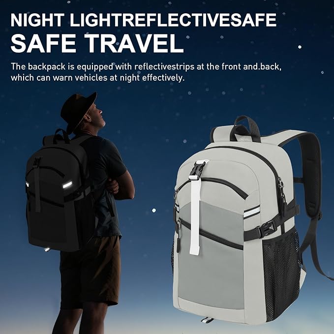 Small Hiking Backpack,20L Lightweight Travel Daypack,Ideal for Hiking,Traveling and Outdoor Adventure,Grey