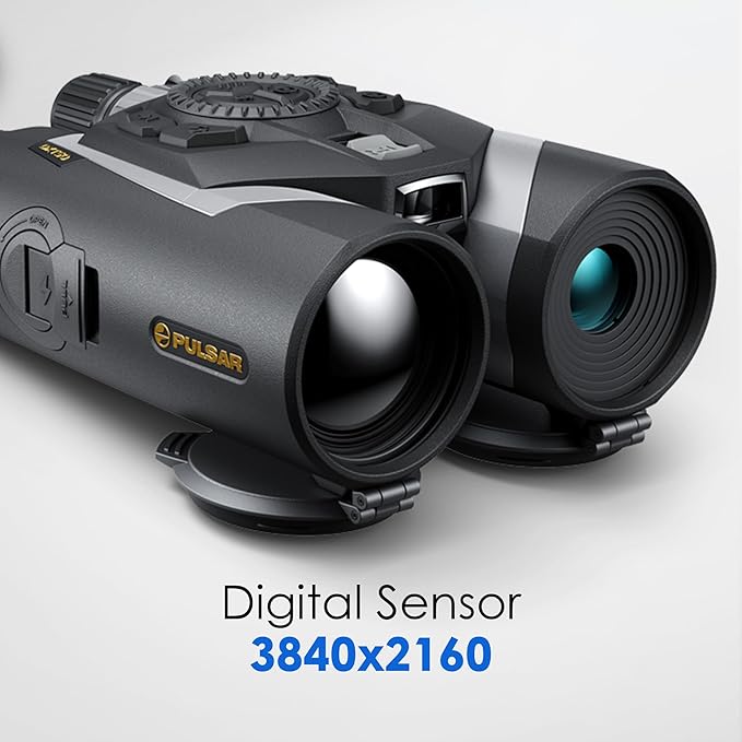 Pulsar Symbion DXT50 LRF Thermal and Digital Night Vision Binoculars with Laser Range Finder, 1280x1024 12 µm Sensor, 2-16x Magnification, Long Range Binoculars
