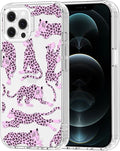 MOSNOVO Case for iPhone 12 & iPhone 12 Pro, [Buffertech 6.6ft Military-Grade Drop Protection] [Anti Peel Off Tech] Clear TPU Bumper Phone Case Cover Design - Pink Leopard