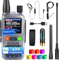 BAOFENG UV5RMINI Two Way Radio NOAA Weather Radio Dual PTT 999CH Survival APP Programming Copy Frequency Ham Radio (Hyaline)