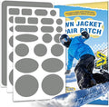 OAZ 35Pcs Down Jacket Repair Patch Kit Pre-Cut Nylon Patches for Clothes Self-Adhesive Fabric Tape Waterproof Lightweight Outdoor Gear Tenacious Repair Tape for Puffer Jacket Coat Tent Backpack(Gray)