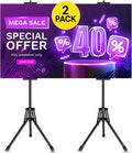 Poster Stands for Display - Floor Poster Board Holder Poster Display Stand Retractable Banner Stand Outdoor Sign Holder, Double-Side Tripod Height up to 80"（2pack）