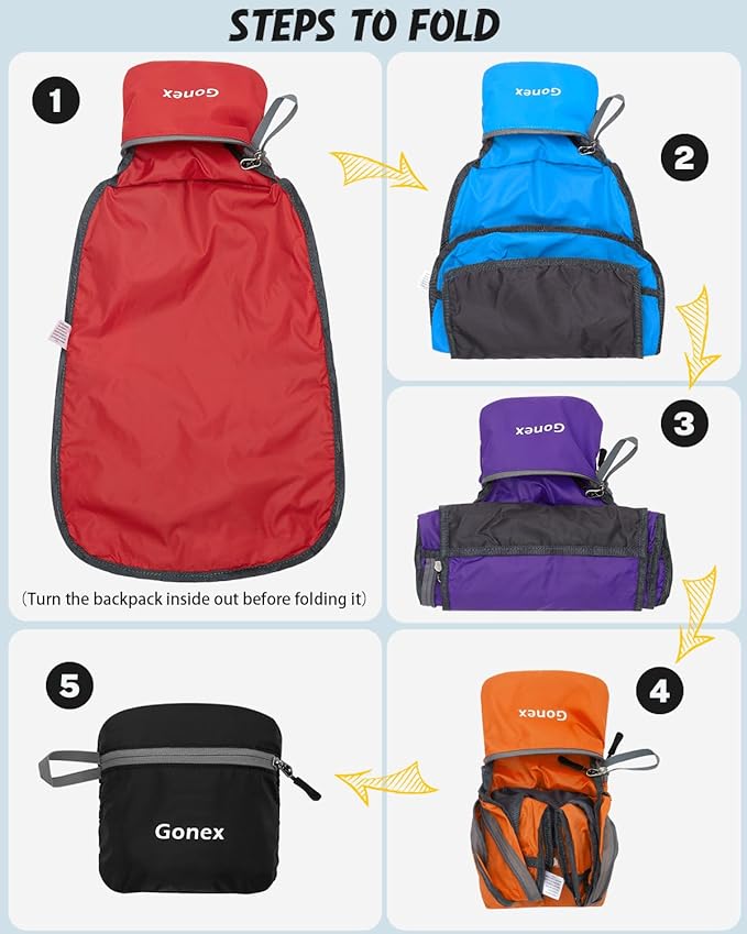 Gonex Ultra Lightweight Packable Backpack 20L Daypack Handy Foldable Camping Outdoor Travel Cycling Backpacking
