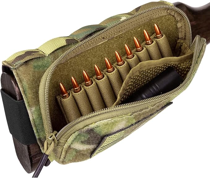 PETAC GEAR Tactical Buttstock Rifle Stock Pack/Adjustable Shell Holder Cheek Rest Pouch for Long Action …