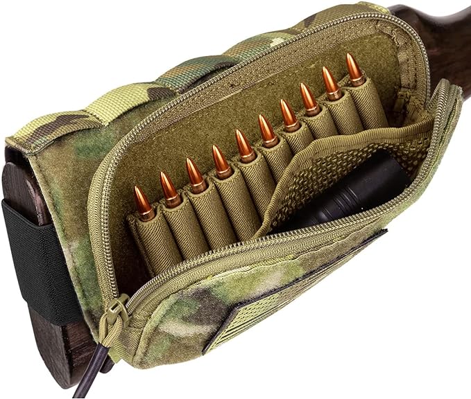 PETAC GEAR Tactical Buttstock Rifle Stock Pack/Adjustable Shell Holder Cheek Rest Pouch for Long Action …