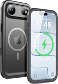SPORTLINK for iPhone Air Case, IP68 Waterproof Military Protective Full Body Heavy Duty Shockproof 360 Sealed Dustproof with Camera Screen Protector Phone Cover for iPhone Air 6.5" Mag/Black