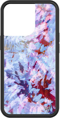 Wildflower Cases - Compatible with iPhone 13 Pro| Protective Black Bumper, 6.5ft Drop Test Certified, Women Owned Small Business | Trendy Influencer Blue Tie Dye | Collab - Bretman Rock