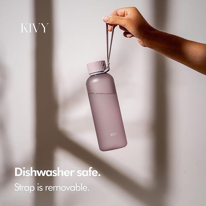 KIVY Slim Water Bottle 22oz [Lightweight & Shatterproof] - Reusable Tritan Water Bottle - Leak Proof Bottle for Women & Men - Water bottle no straw - Dishwasher Safe - BPA Free - Purple