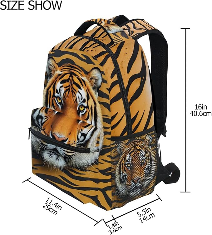 Wamika Tiger Kids Backpack Zebra Giraffe School Backpacks Boys Girls Preschool Book Bag