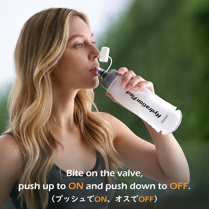 TRIWONDER TPU Collapsible Flask BPA-Free Soft Folding Water Bottles for Hydration Pack - Ideal for Running Hiking Cycling Climbing (500ml/16.9oz - White)
