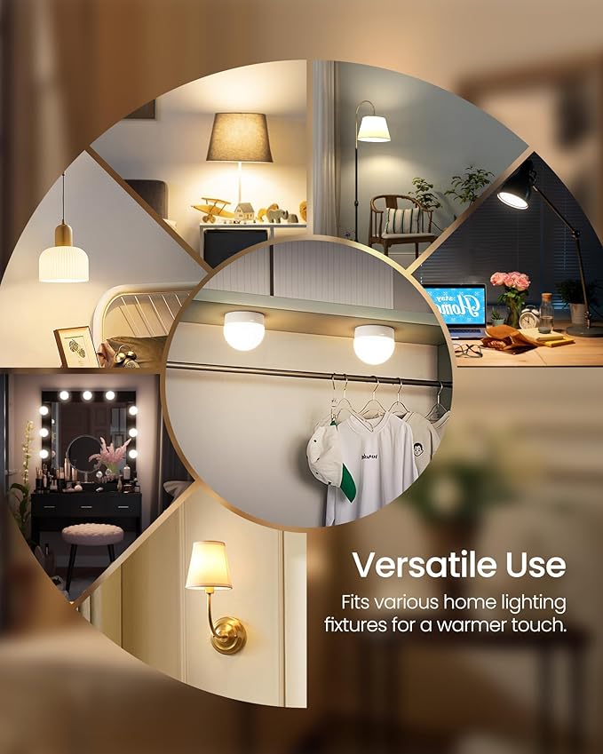 Rechargeable Light Bulbs with Remote Control 4 Packs, Battery Operated Light Bulbs with Timer & 3 Color Temperature, Dimmable Detachable Wireless LED Bulb for Lamp, Non-Hardwired, W01YBP406