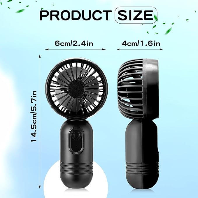 Rossesay 72 Pcs Mini Portable Fan Bulk Cute Handheld Lightweight Small Little Personal Hand Eyelash Fan 3 Speeds USB Rechargeable for Women Men Indoor Outdoor Makeup Travel (Black)