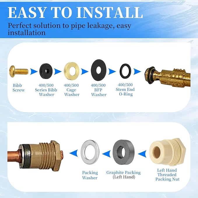 630-7755 Wall Hydrant Repair Kit Compatible with 300 400 500 Series Wall Outdoor Hydrant Faucet