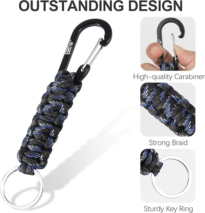 EOTW Paracord Keychain for Men Women Paracord Carabiner Backpack Keychain with Aluminum Clip for Camping Hiking Outdoor Gear