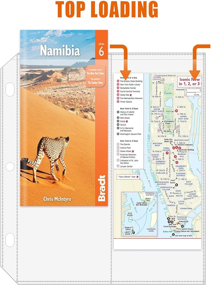 Folded Map Sleeves, Map Protector, Envelopes Page for 3-Ring Binders, Brochure Holder with 4.5" x 11" Pockets, 20PCS