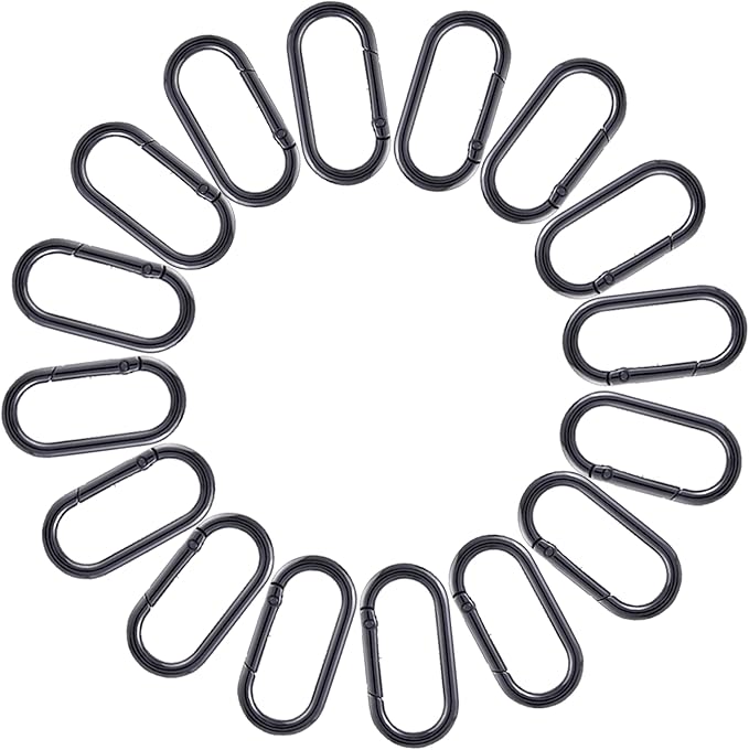 16 Pcs Carabiners Clip,Oval Shape Cute Carabiner Keychain Clip Aluminum Hook Accessories