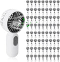 Rossesay 72 Pcs Mini Portable Fan Bulk Cute Handheld Lightweight Small Little Personal Hand Eyelash Fan 3 Speeds USB Rechargeable for Women Men Indoor Outdoor Makeup Travel (White)