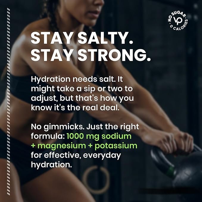 Venture Pal High Sodium Sugar-Free Electrolyte Powder Packets - Hydration Packets with Sodium, Potassium & Magnesium | Zero Calories | Vegan, Keto, and Paleo Friendly | 30 Sticks